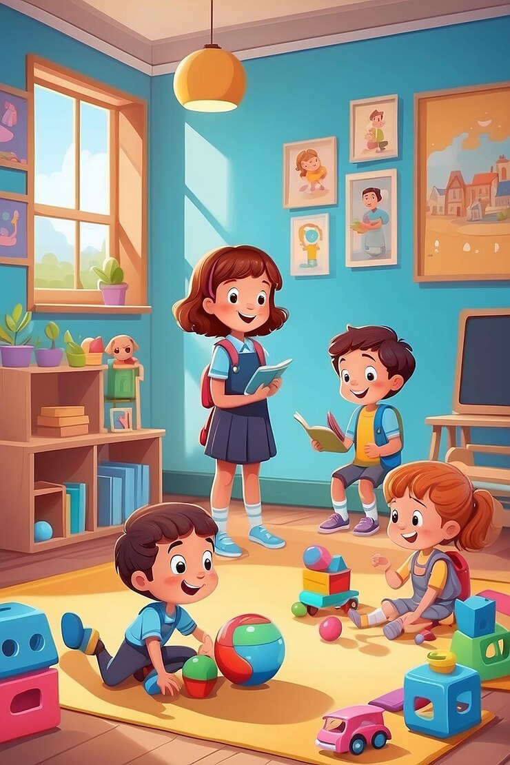 kindergarten-school-scene-with-two-children-playing-toys-room-cartoon-character_1029473-69045